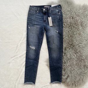 Just USA Mid-Rise Skinny Jeans With Frayed Hem